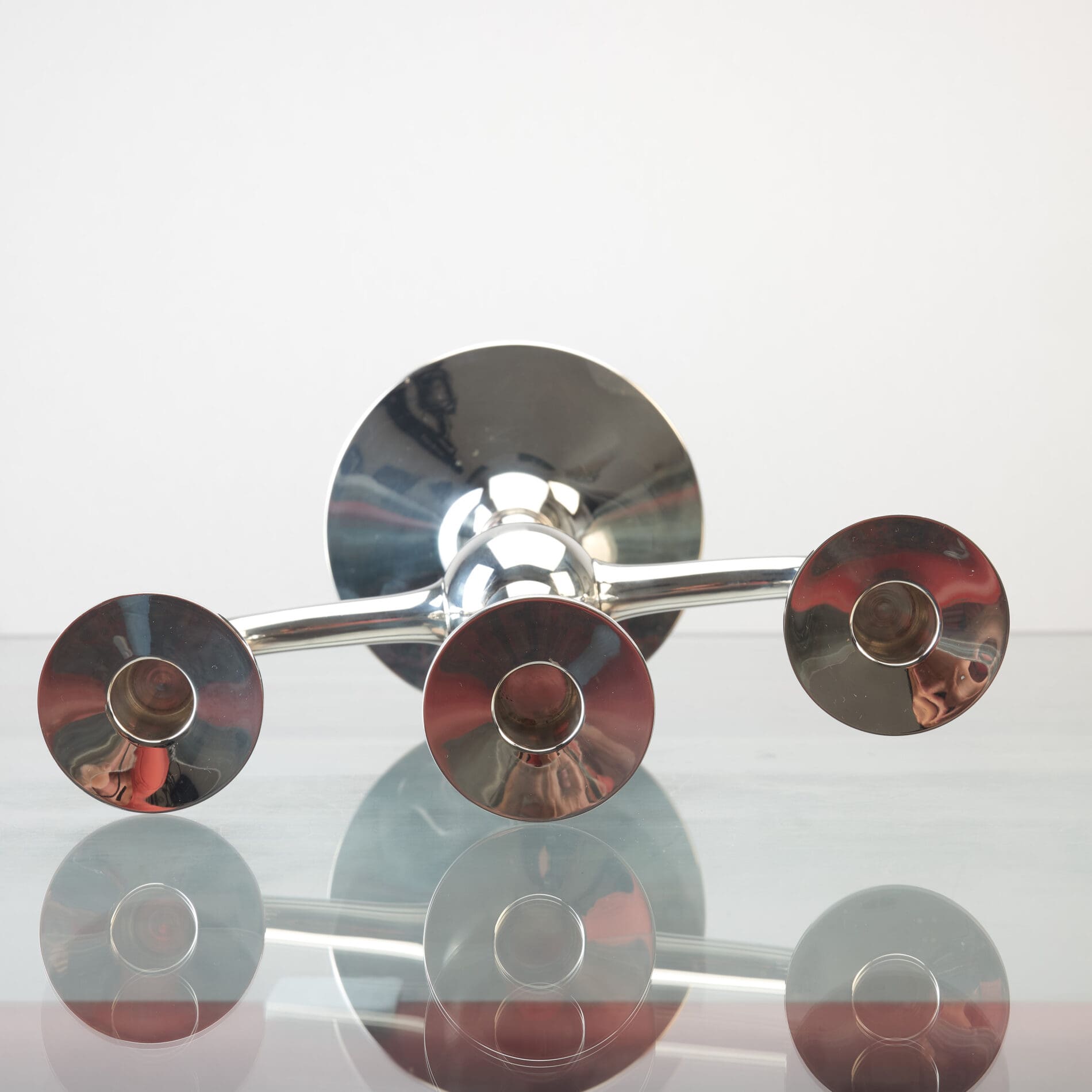 Three armed silver candlestick Karl Otteren - Image 4
