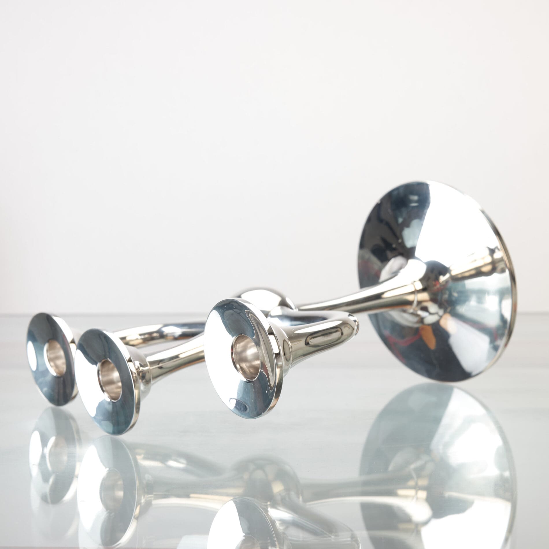 Three armed silver candlestick Karl Otteren - Image 5